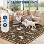 Washable Cat Area Rug Low Pile