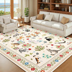 Washable Cat Area Rug Low Pile