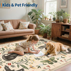 Washable Cat Area Rug Low Pile