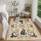 Washable Cat Area Rug Low Pile
