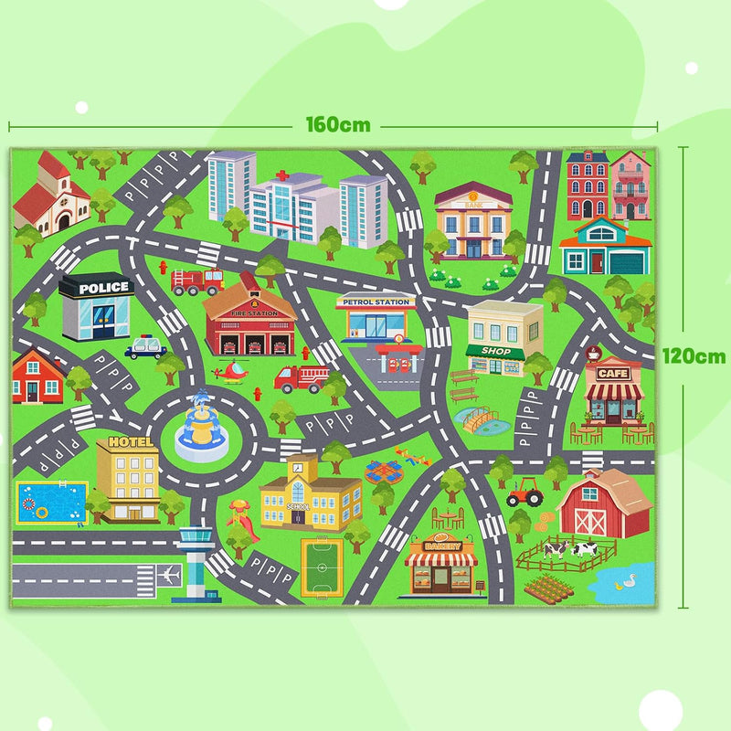 Washable Kids Rug for Playroom City Life
