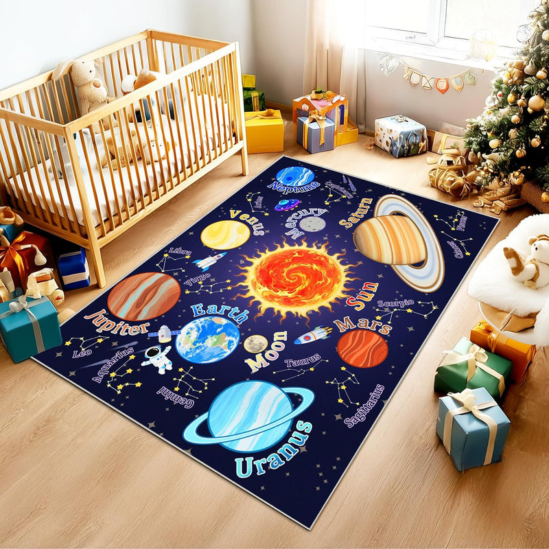 Washable Kids Rug for Playroom City Life
