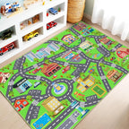 Washable Kids Rug for Playroom City Life