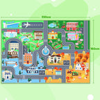 Washable Kids Rug for Playroom City Life Road