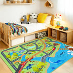 Washable Kids Rug for Playroom City Life