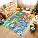 Washable Kids Rug for Playroom City Life