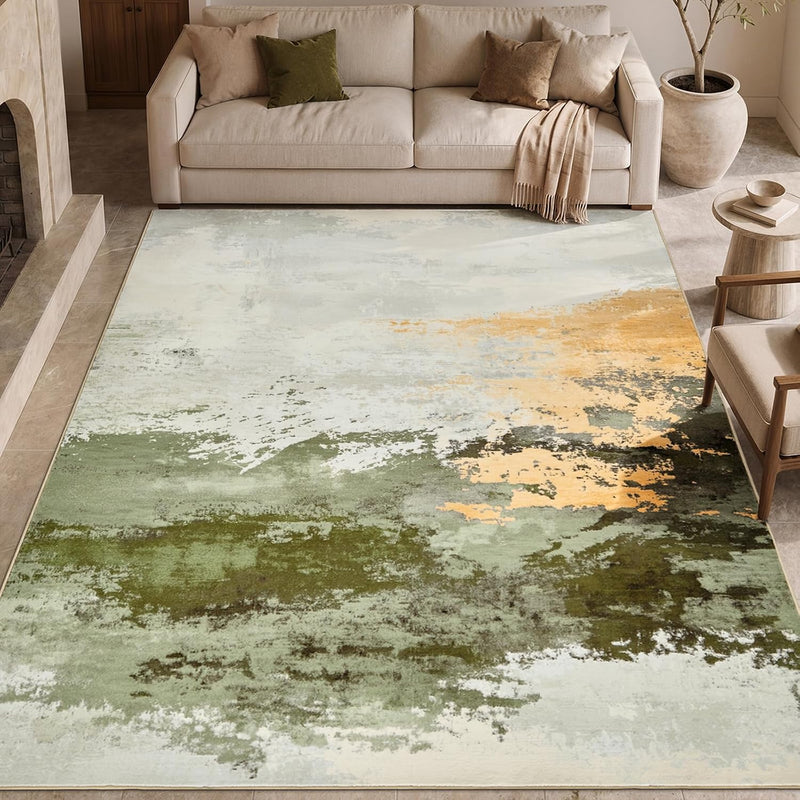 Washable Large Modern Abstract Area Rug Living Room