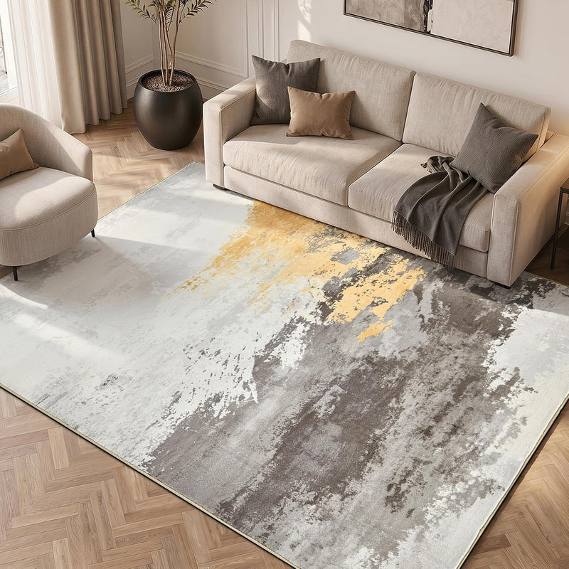 Washable Large Modern Abstract Area Rug Living Room
