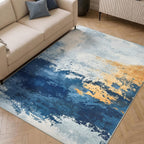 Washable Large Modern Abstract Area Rug Living Room