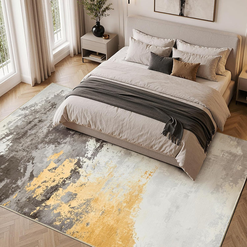 Washable Large Modern Abstract Area Rug Living Room