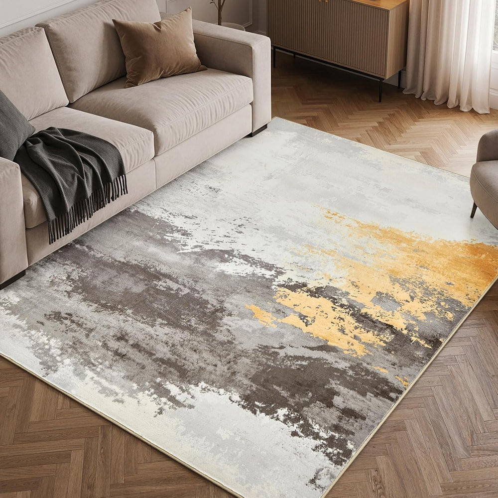 Washable Large Modern Abstract Area Rug Living Room