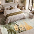 Washable Large Modern Abstract Area Rug Living Room