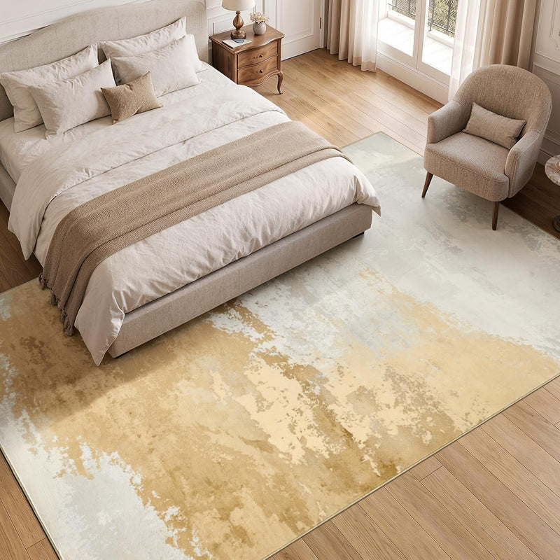 Washable Large Modern Abstract Area Rug Living Room