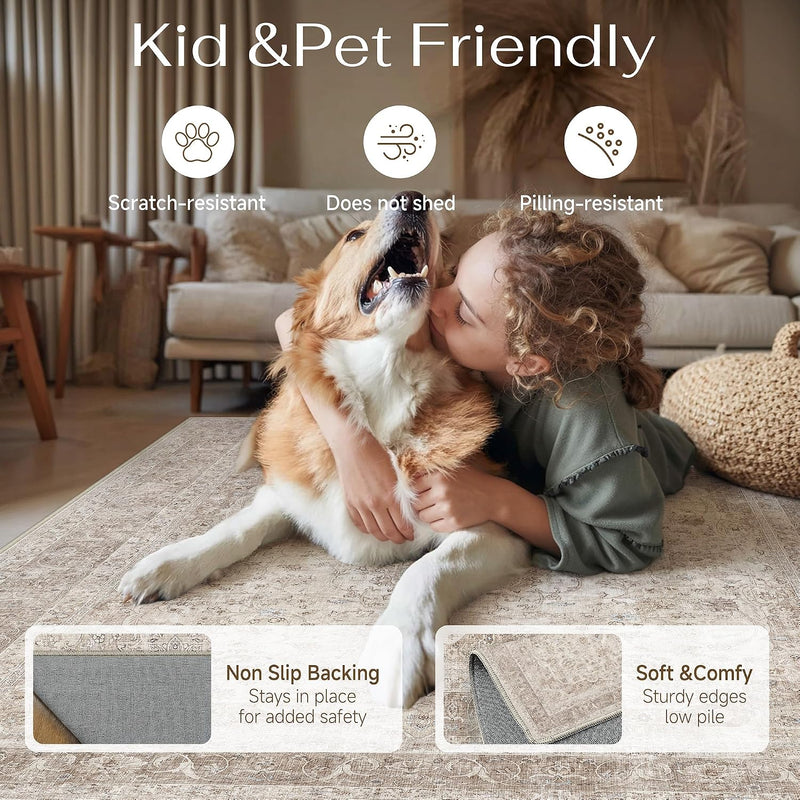 Rugs Living Room Large Machine Washable
