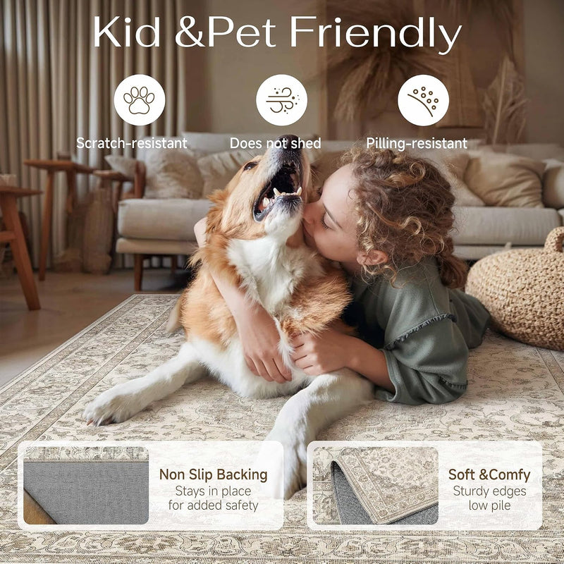 Rugs Living Room Large Machine Washable