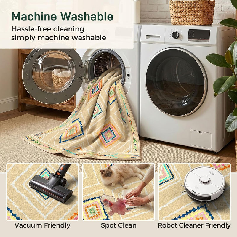 Washable Large Rugs Living Room Non-Slip