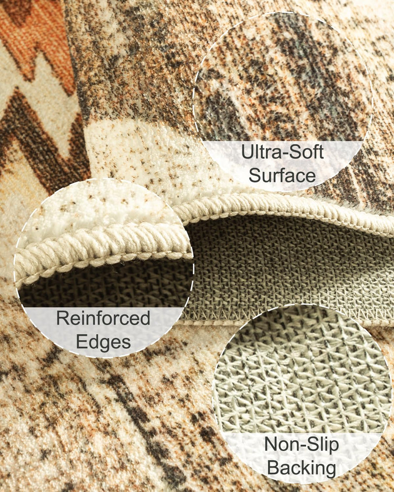 Washable Large Rugs Living Room Non-Slip