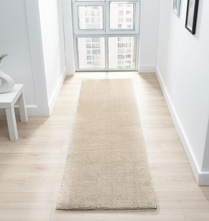 Washable Modern Living Room Rug Polyester Plain