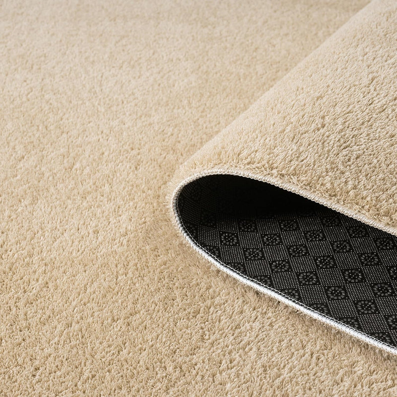 Washable Modern Living Room Rug Polyester Plain