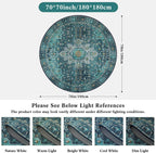 Washable Round Rug 6FT Large Living Room Circle