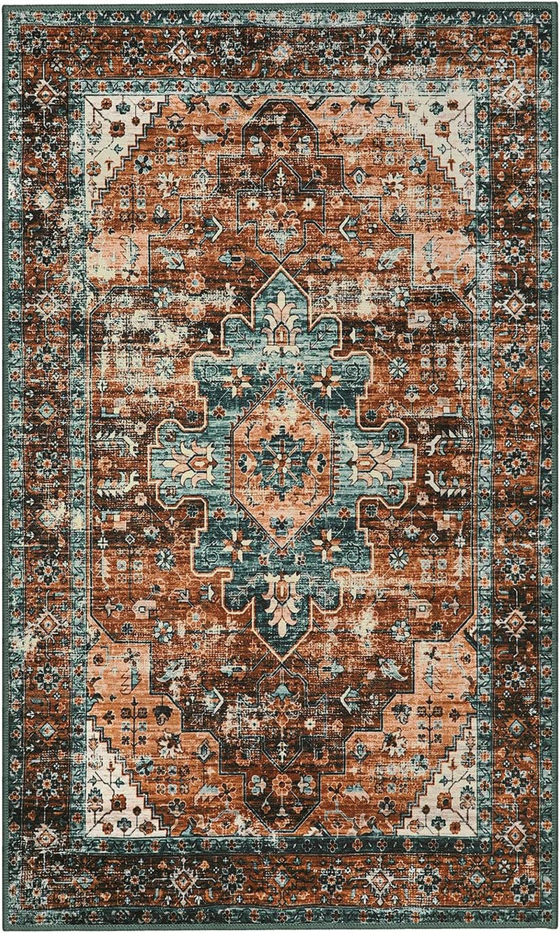 Washable Round Rug 6FT Large Living Room Circle