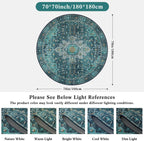 Washable Round Rug 6FT Large Living Room Circle