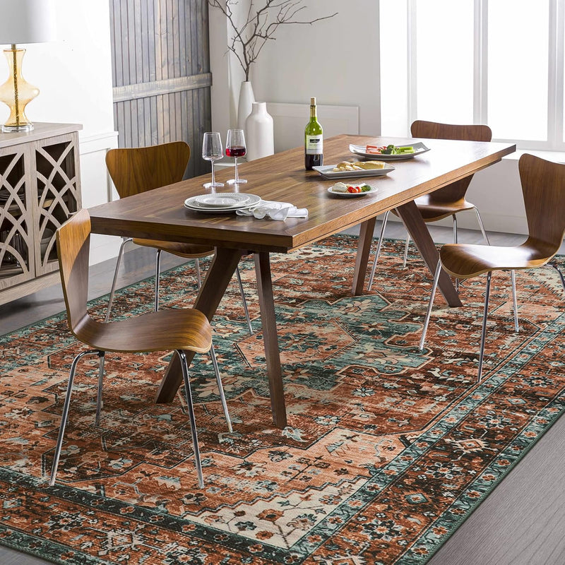 Washable Round Rug 6FT Large Living Room Circle