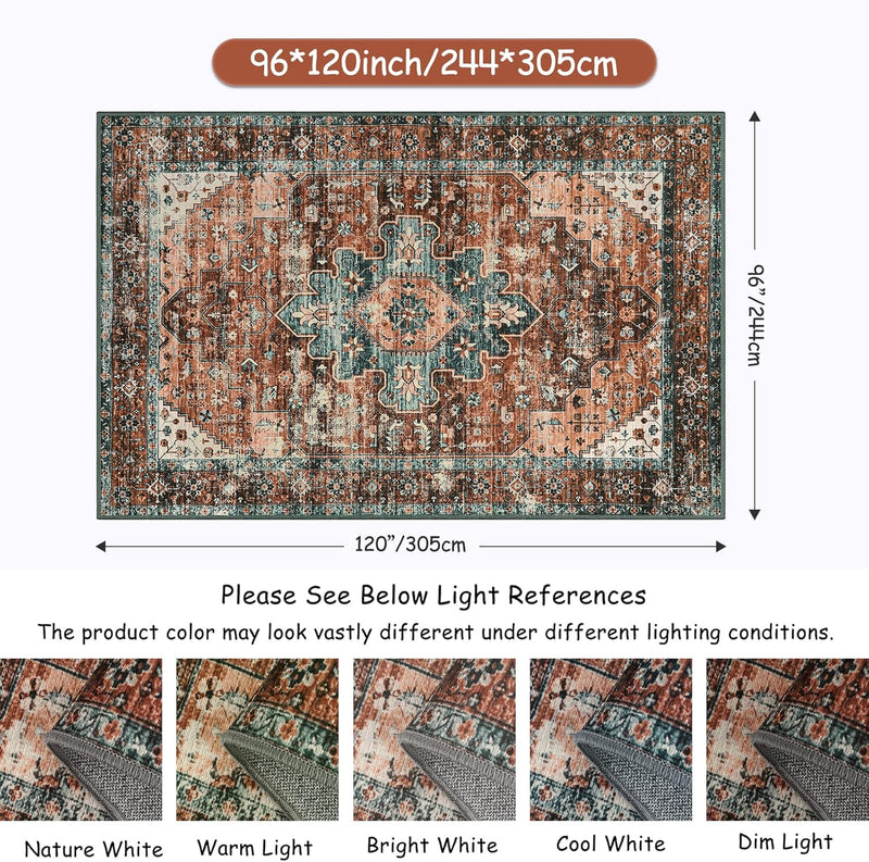 Washable Round Rug 6FT Large Living Room Circle
