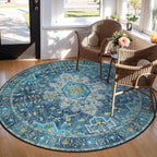 Washable Round Rug 6FT Large Living Room Circle