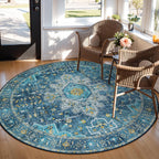 Washable Round Rug 6FT Large Living Room Circle