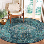 Washable Round Rug 6FT Large Living Room Circle