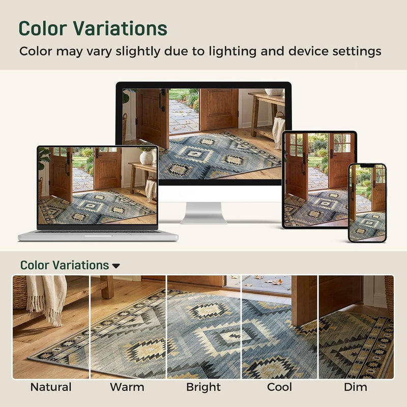 Washable Rug -%63 Cotton Low Pile Carpet