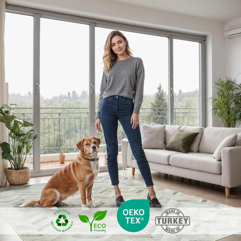 Washable Rug 75% Recycled Cotton Short Pile