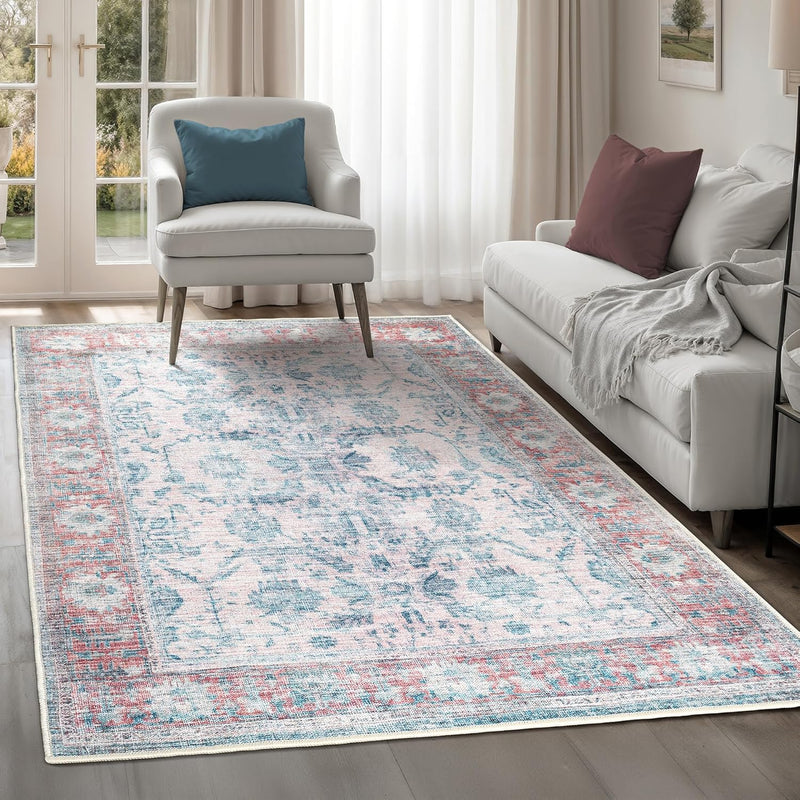 Washable Rug Midsize Aesthetic Crimson 75% Recycled