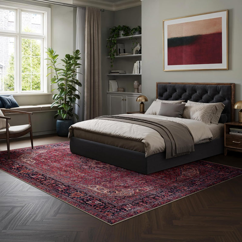 Washable Rug Midsize Aesthetic Crimson 75% Recycled