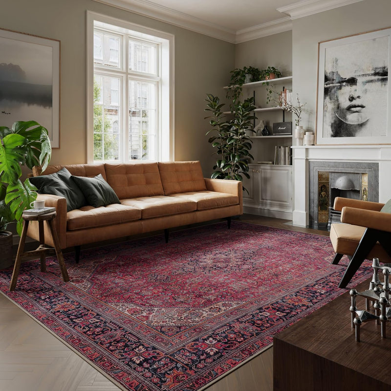Washable Rug Midsize Aesthetic Crimson 75% Recycled