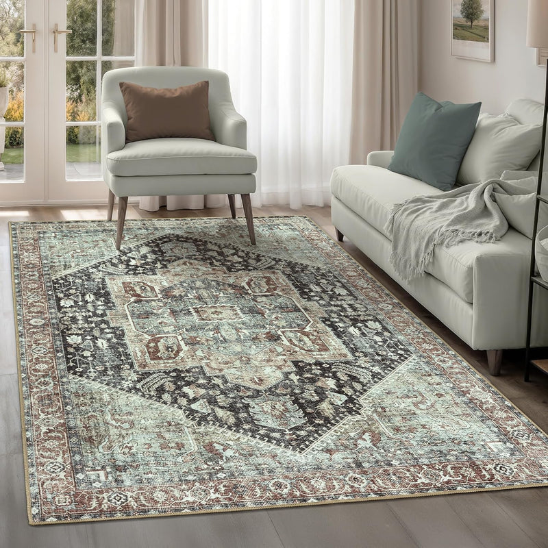 Washable Rug Midsize Aesthetic Crimson 75% Recycled