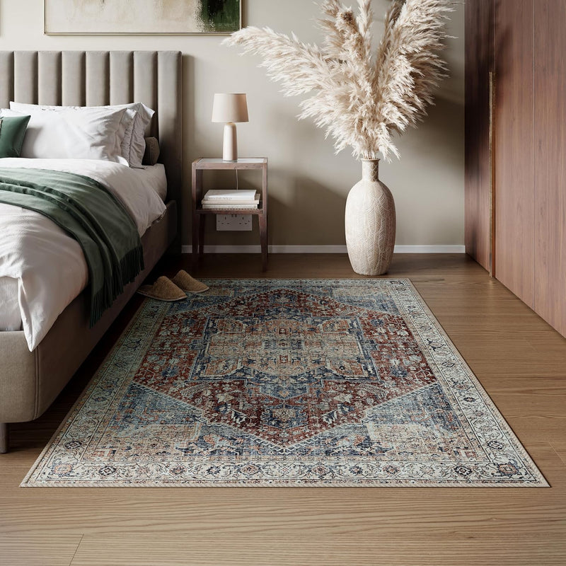 Washable Rug Midsize Aesthetic Crimson 75% Recycled