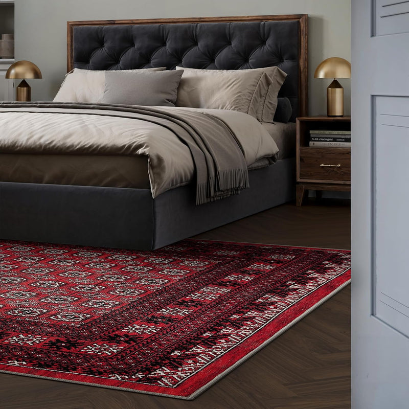 Washable Rug Midsize Aesthetic Crimson 75% Recycled