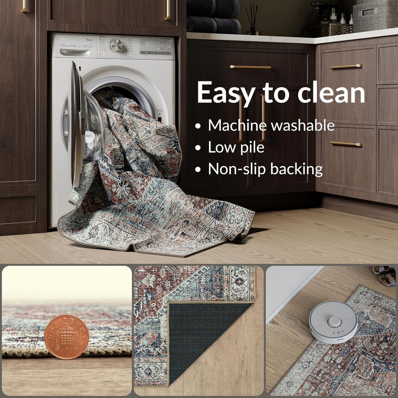 Washable Rug Midsize Aesthetic Crimson 75% Recycled