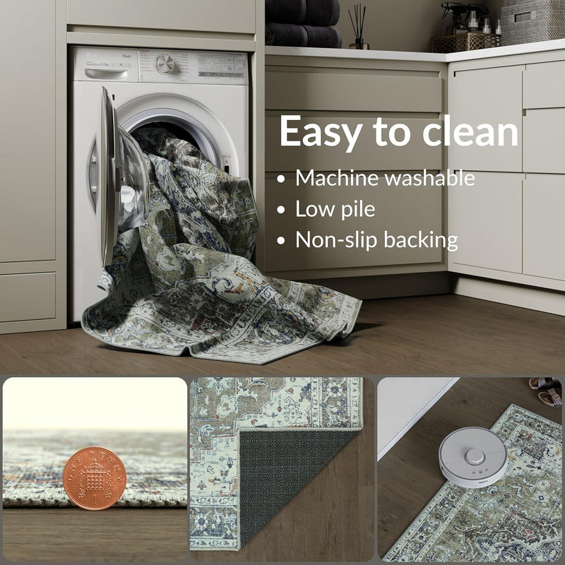Washable Rug Midsize Aesthetic Crimson 75% Recycled