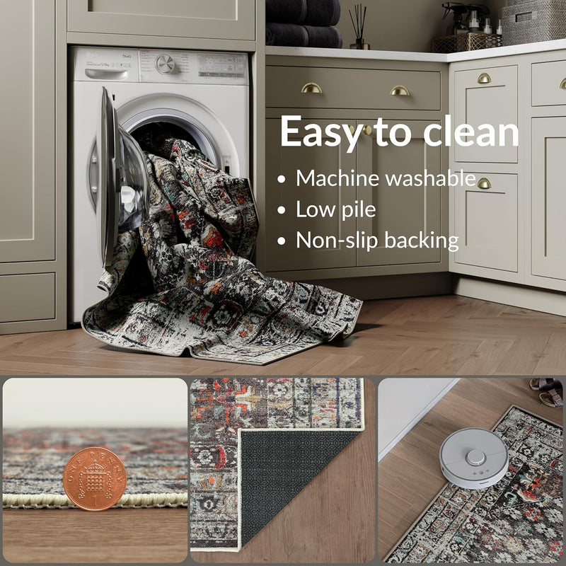 Washable Rug Midsize Aesthetic Crimson 75% Recycled