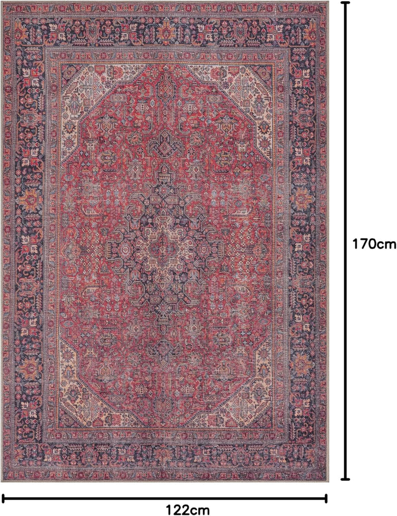 Washable Rug Midsize Aesthetic Crimson 75% Recycled