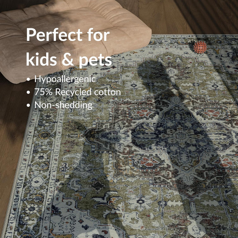 Washable Rug Midsize Aesthetic Crimson 75% Recycled