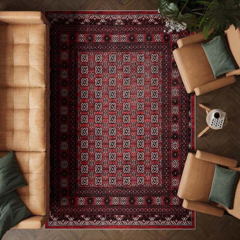 Washable Rug Midsize Aesthetic Crimson 75% Recycled