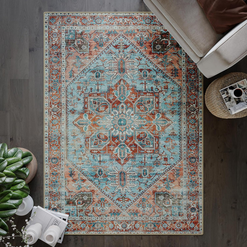 Washable Rug Midsize Aesthetic Crimson 75% Recycled