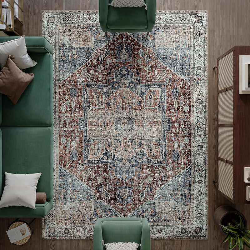 Washable Rug Midsize Aesthetic Crimson 75% Recycled