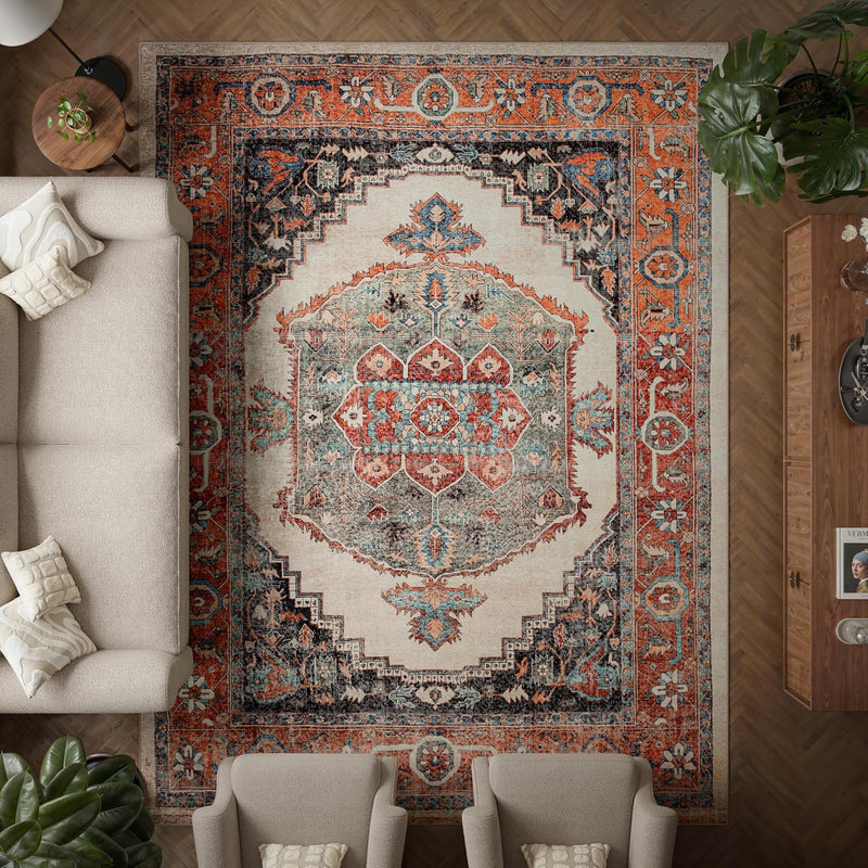 Washable Rug Midsize Aesthetic Crimson 75% Recycled