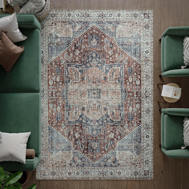 Washable Rug Midsize Aesthetic Crimson 75% Recycled