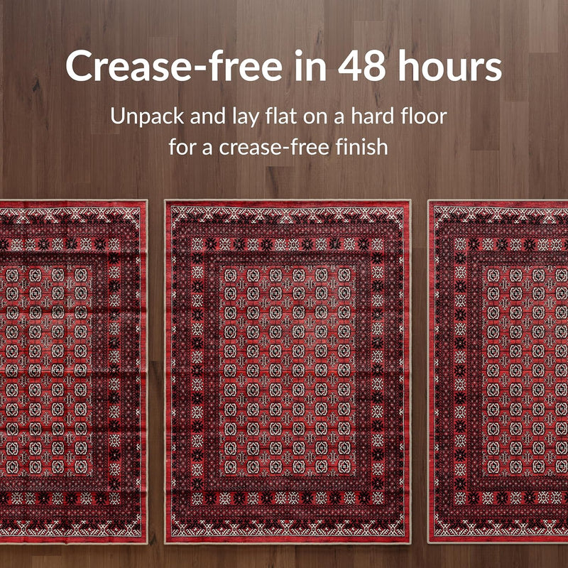 Washable Rug Midsize Aesthetic Crimson 75% Recycled